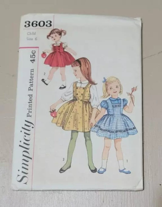 Simplicity Pattern 3603 UNCUT, ca1965 Size 6