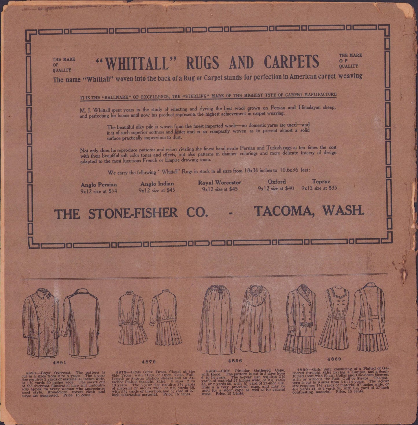 1910 The Handy Catalogue of Standard Patterns Autumn / Winter. E-book DOWNLOAD.