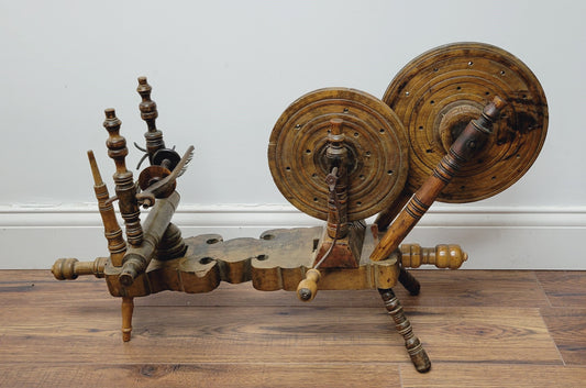 Antique Anatolian Charkha Table Top Spinning Wheel Wood Tool for Cotton