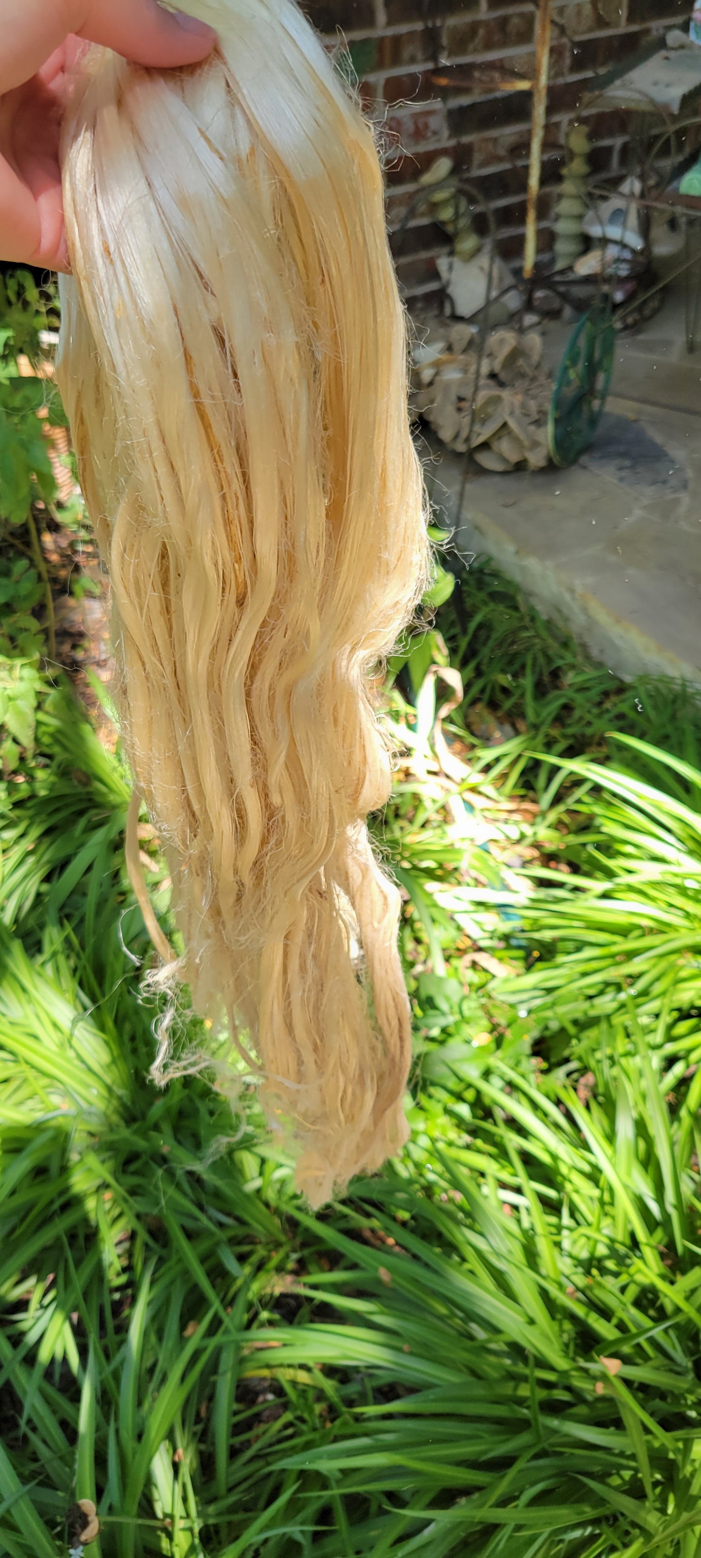 Sisal Long Fiber Bundle. 100% Natural Semi-Combed Fiber. 1 ounce.