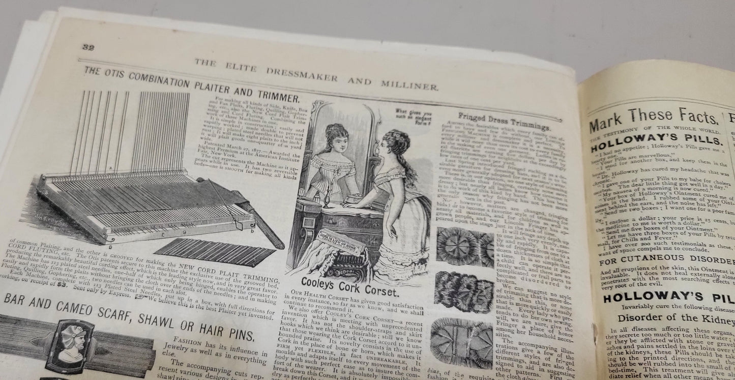 1878 The Elite Dressmaker and Milliner, June, Vol 2 No 11.