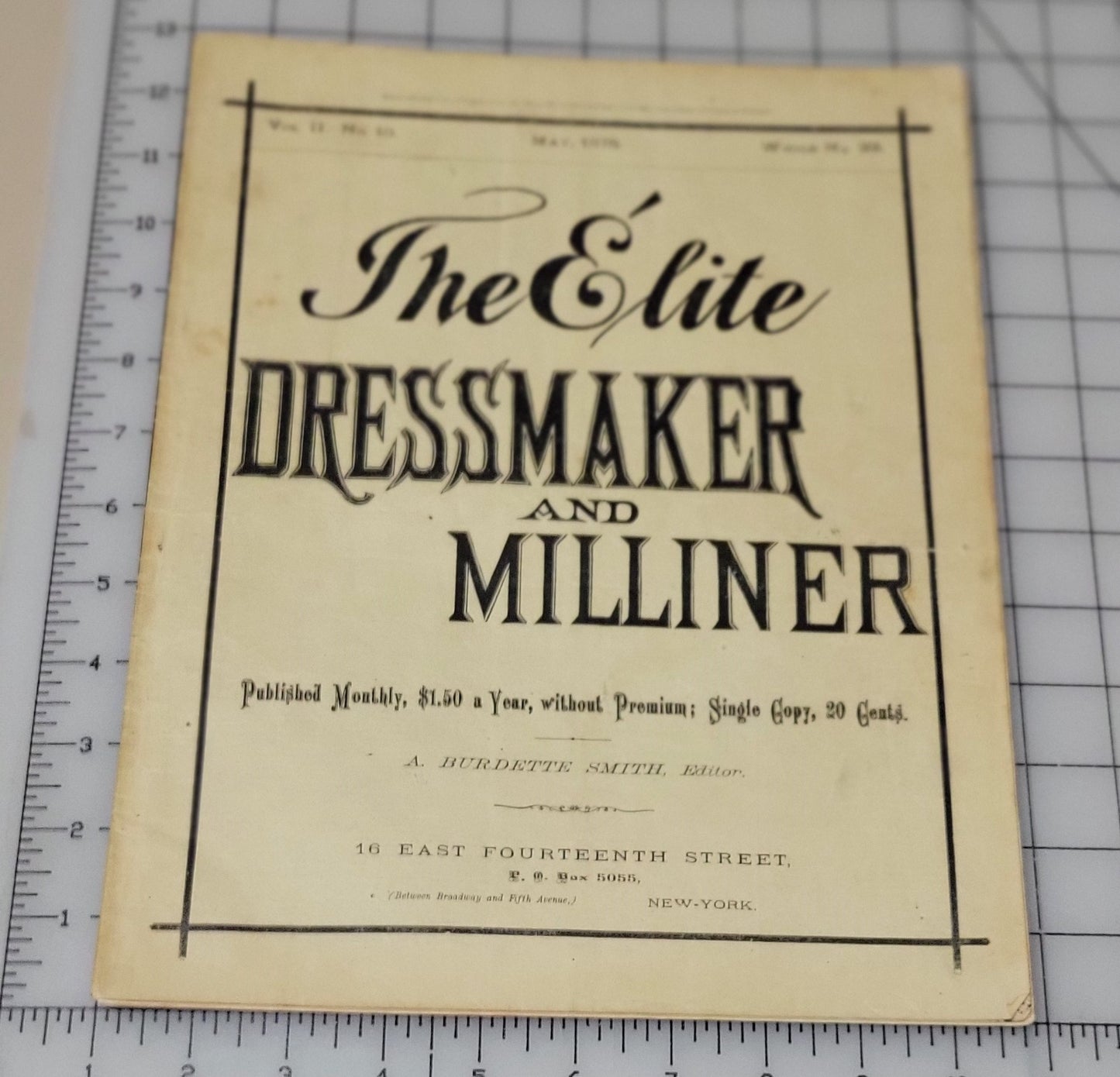 1878 The Elite Dressmaker and Milliner, May, Vol 2 No 10