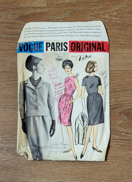 Vogue 1280 Patou Paris Sewing Pattern Printed Cut Size 16