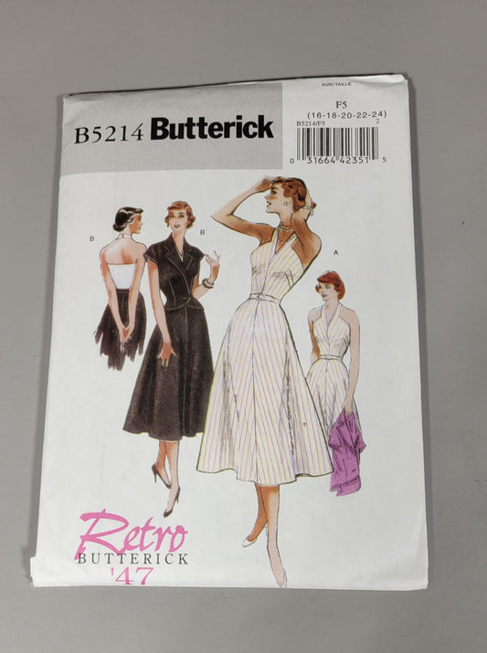 Butterick B5214, Retro ca 1947. Size 16-24.