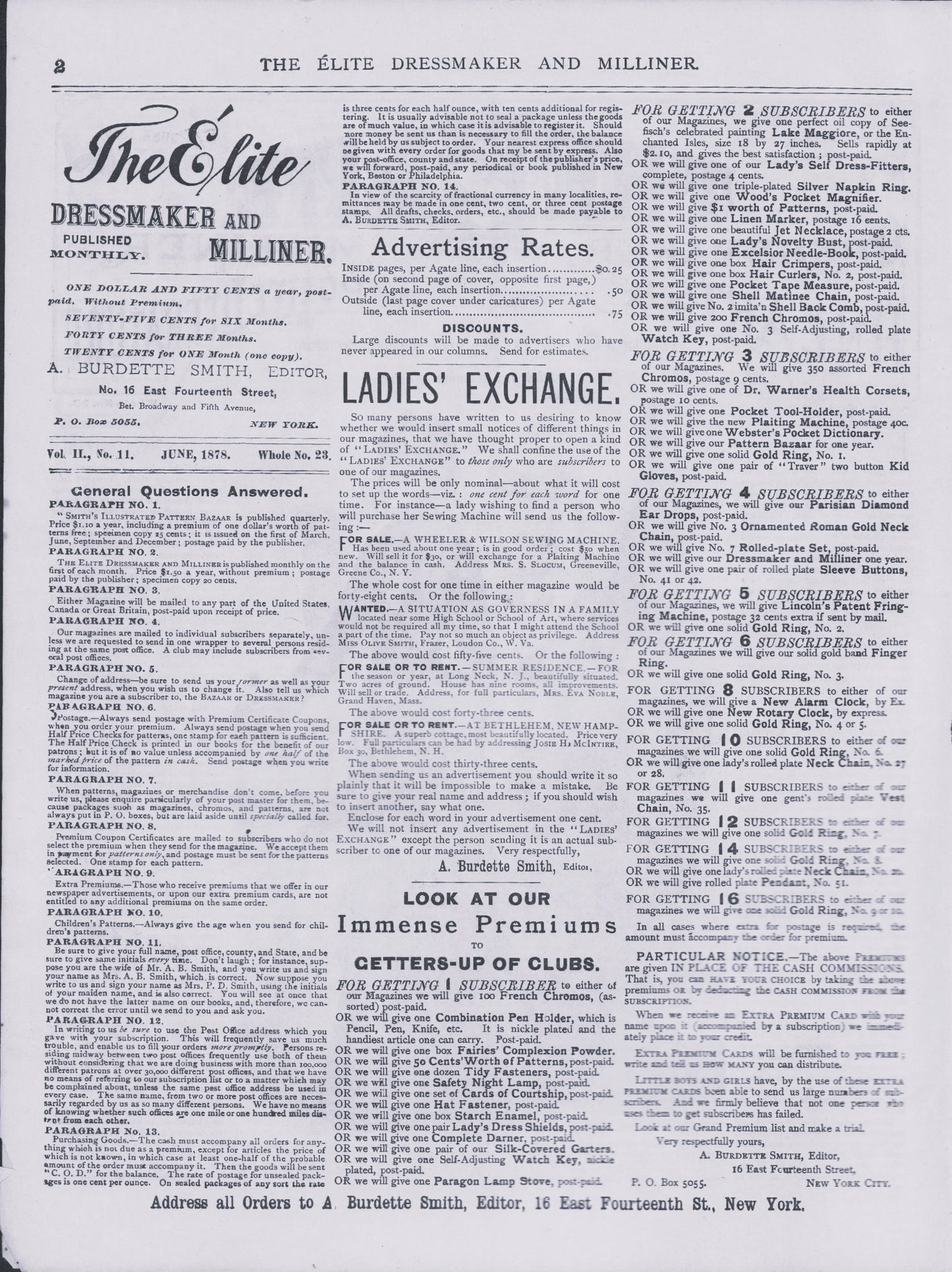 📥 The Elite Dressmaker and Milliner, 1878 June, Vol 2 No 11, E-book INSTANT DOWNLOAD.