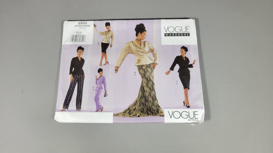 Vogue Patterns 2503, ca 2001. Size 6, 8, 10. Wardrobe Misses' Jacket, Skirt & Pants.