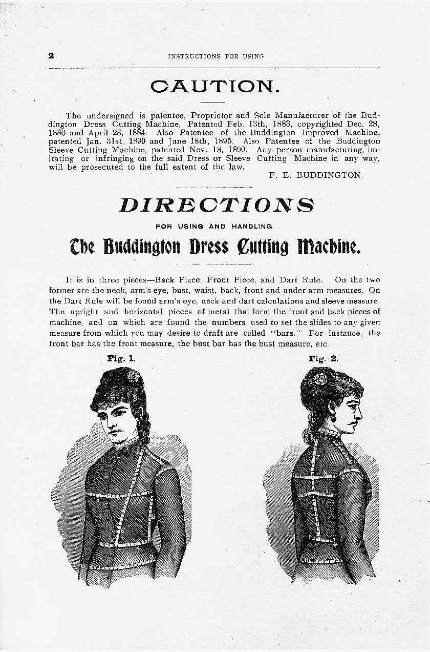 📥 The Buddington Dress Cutting Machine, Seventh Edition, 1893. E-book DOWNLOAD.