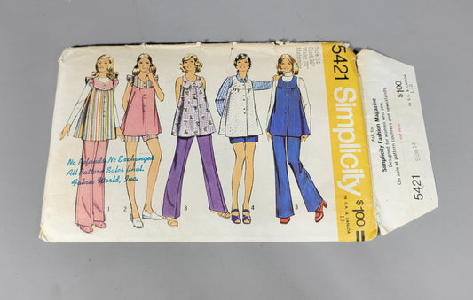 Simplicity Patterns 5421, ca 1972.