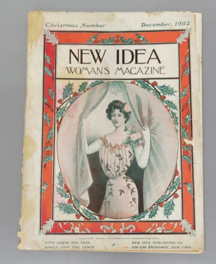 1902 New Idea Womans Magazine December Fashion Articles Edwardian Era Christmas