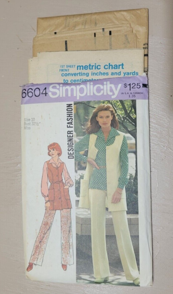 1970s Simplicity Pattern Lot 9 Bellbottoms, Caftans, Babydoll Dress Miss Juniors