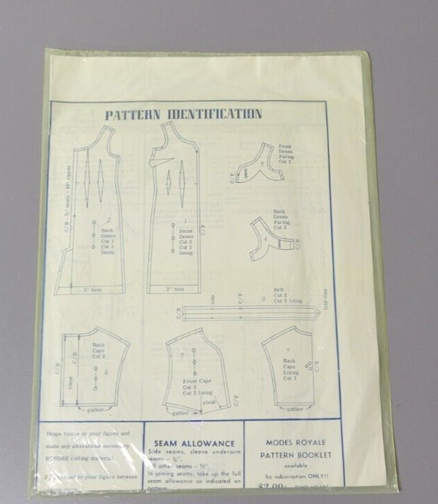 Modes Royal 2219 Pattern. 1960s Original Unopened. Size 14. Sheath Dress.