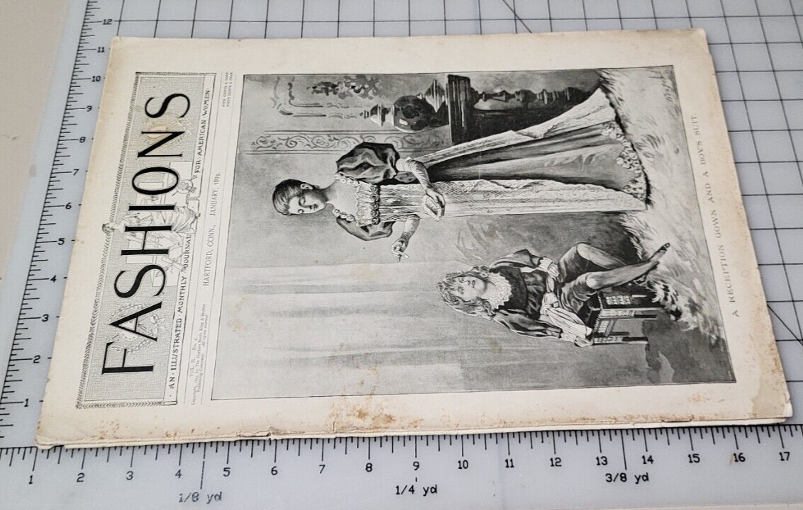 1893 FASHIONS. January Journal American Woman Paper Original Dress, Victorian