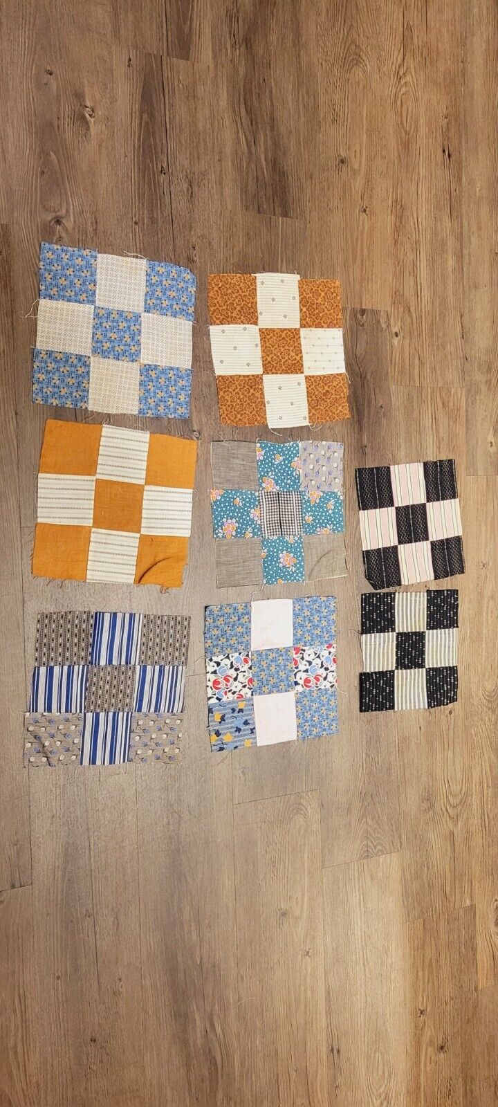 26 Quilt Squares Cotton 1890s - 1910s Unfinished Lot Sewn Block Vintage