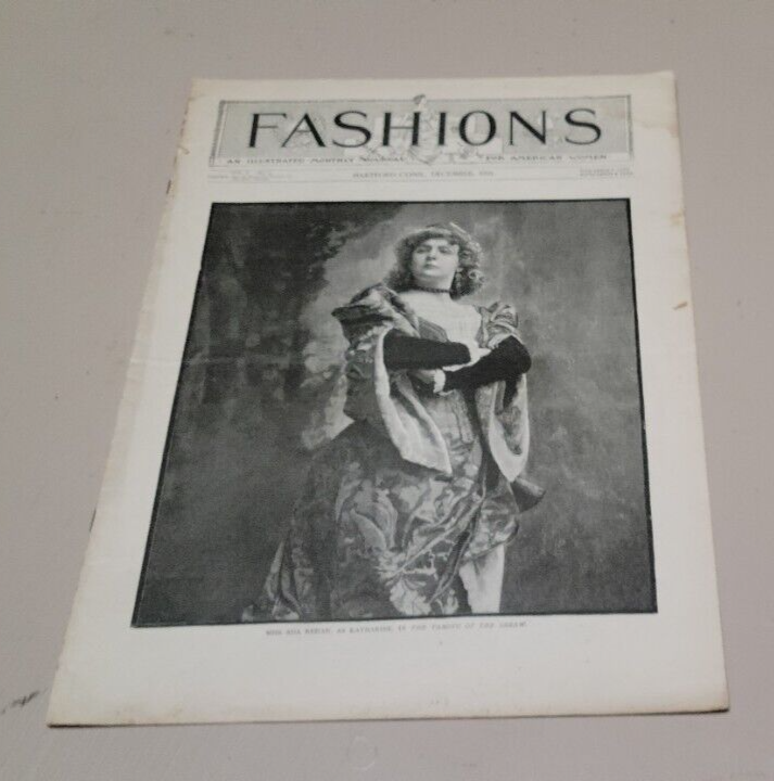 1891 FASHIONS. December Journal American Woman Paper Original Dress, Victorian