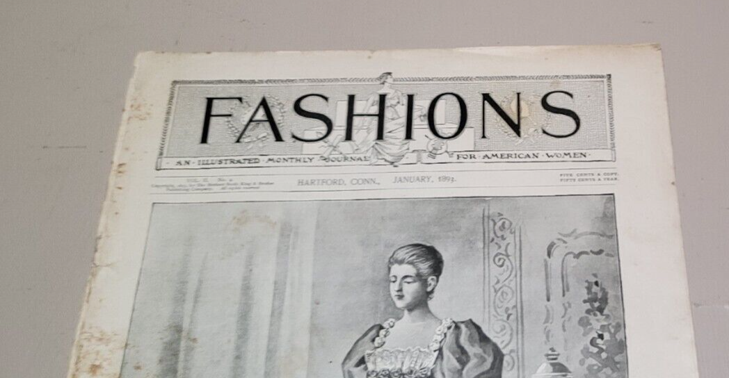 1893 FASHIONS. January Journal American Woman Paper Original Dress, Victorian