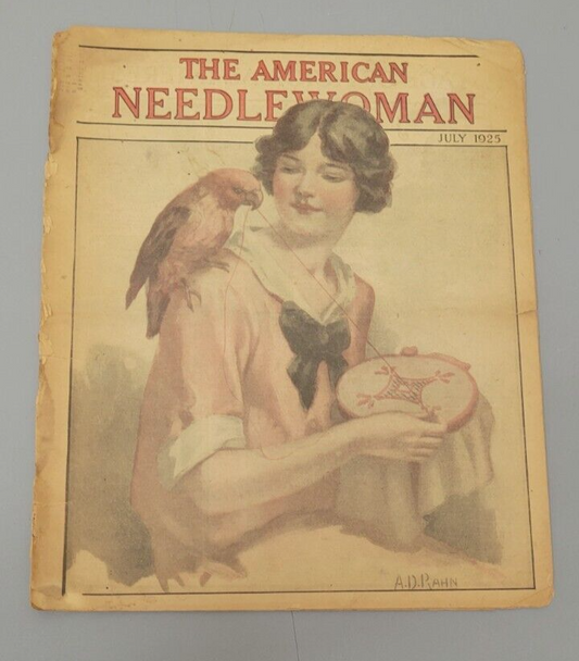 1925 The American Needlewoman July. Original. Craft Sew Crochet Fashion Magazine