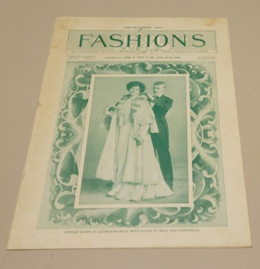 1901 FASHIONS. December Journal American Woman Paper Original Dress, Victorian