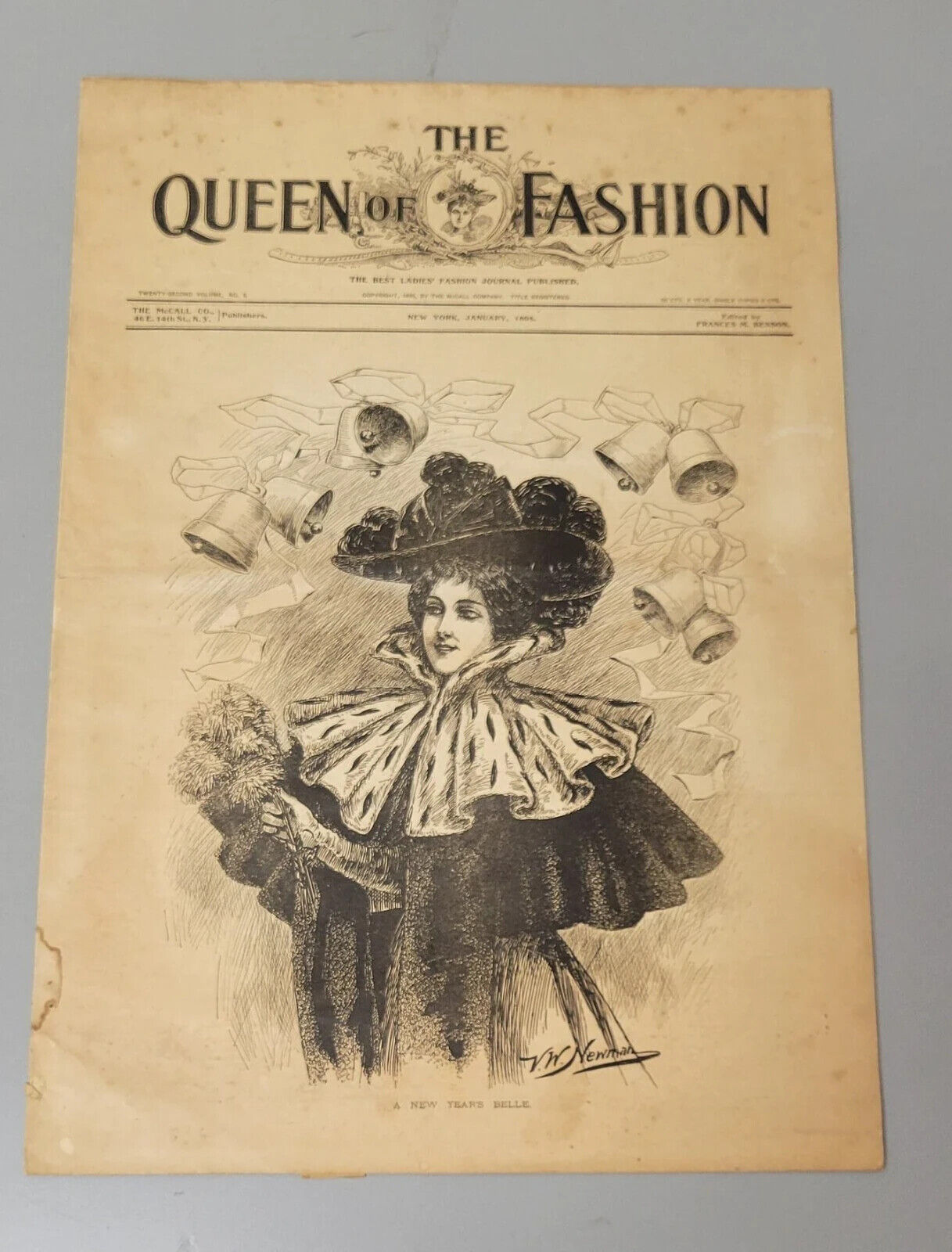 1895 Queen of Fashion Paper, January. Original. The McCalls Co. Vol 22 No 5.