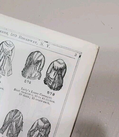 1870 Butterick Original Catalogue of Fashion Patterns for Winter Dress, Child