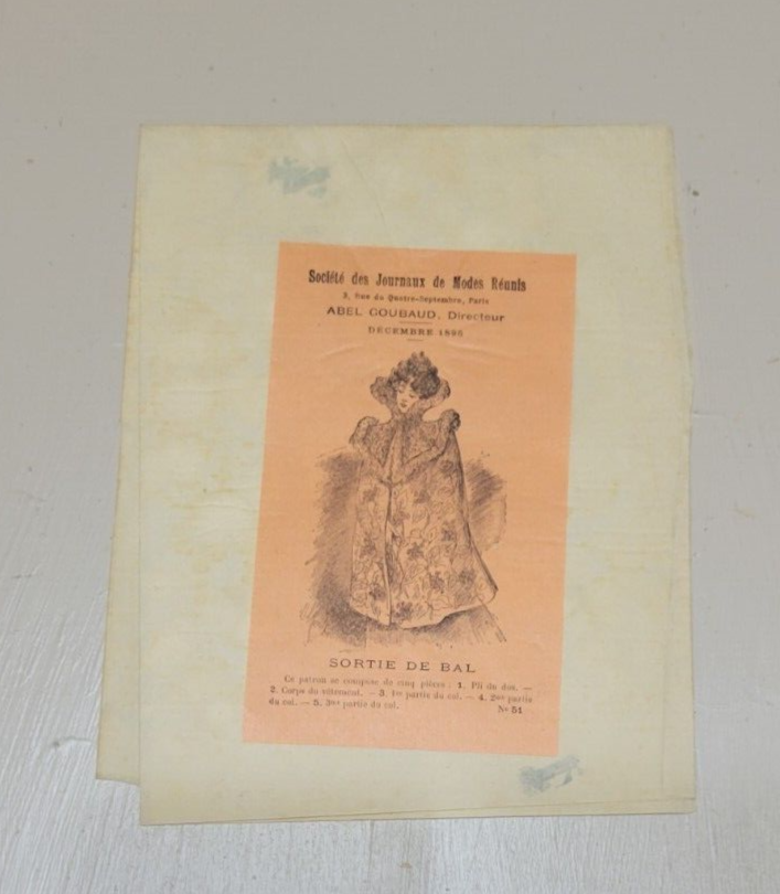 Rare 1896 Le Moniteur de la Mode December French Fashion Included Caplet Pattern