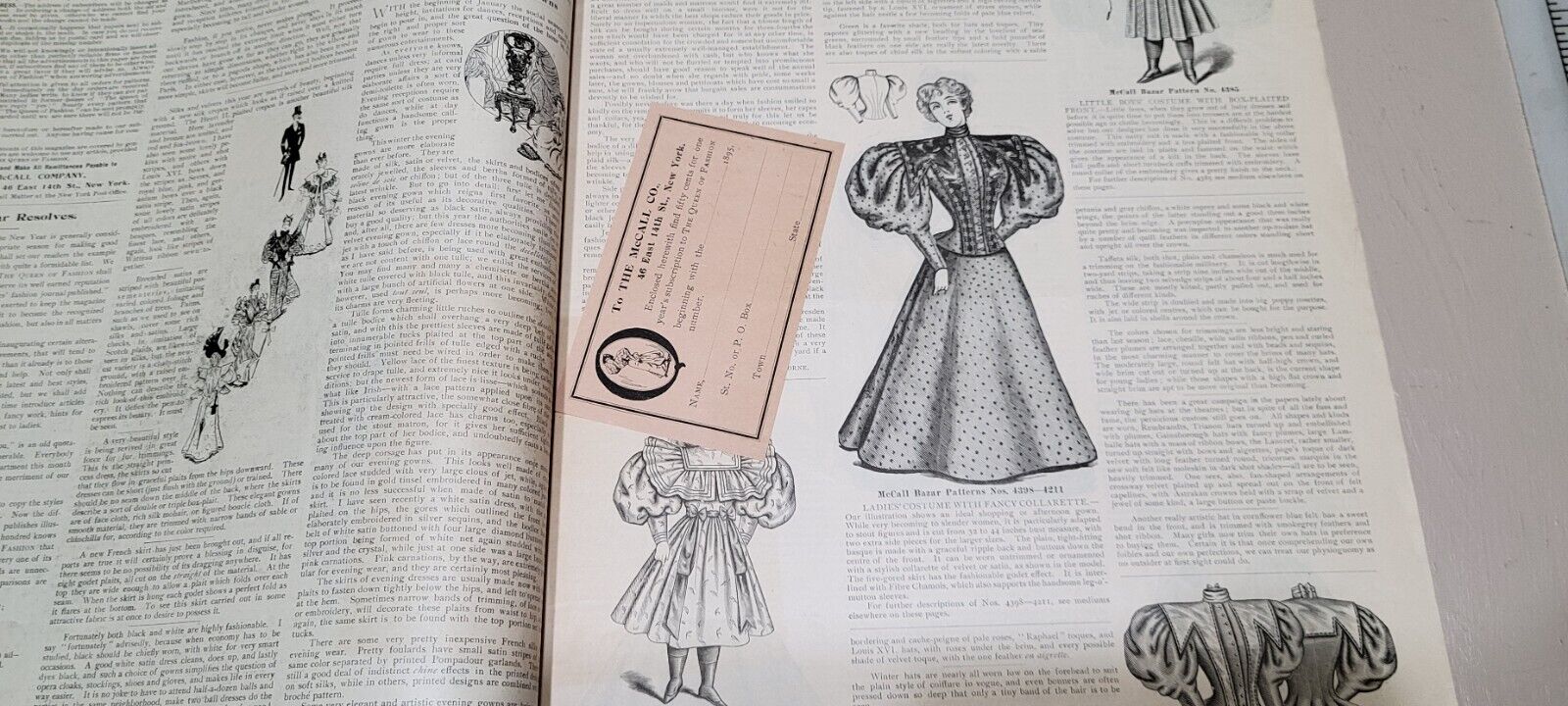 1896 Queen of Fashion McCalls January Ladies Journal New York Dress Patterns