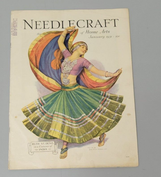 1931 Needlecraft of Home Arts, January. Original. Craft Magazine. Fashions.