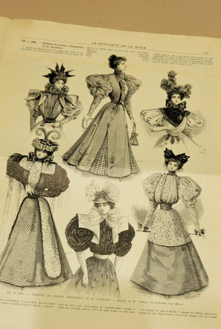 Rare 1895 Le Moniteur de la Mode April French Fashion Included Skirt Pattern