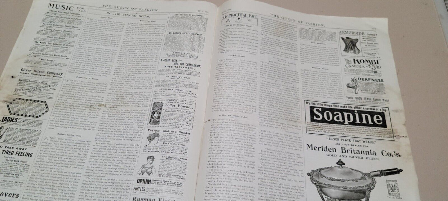 1895 Original The Queen of Fashion Paper July. New York Ladies' McCalls Pattern
