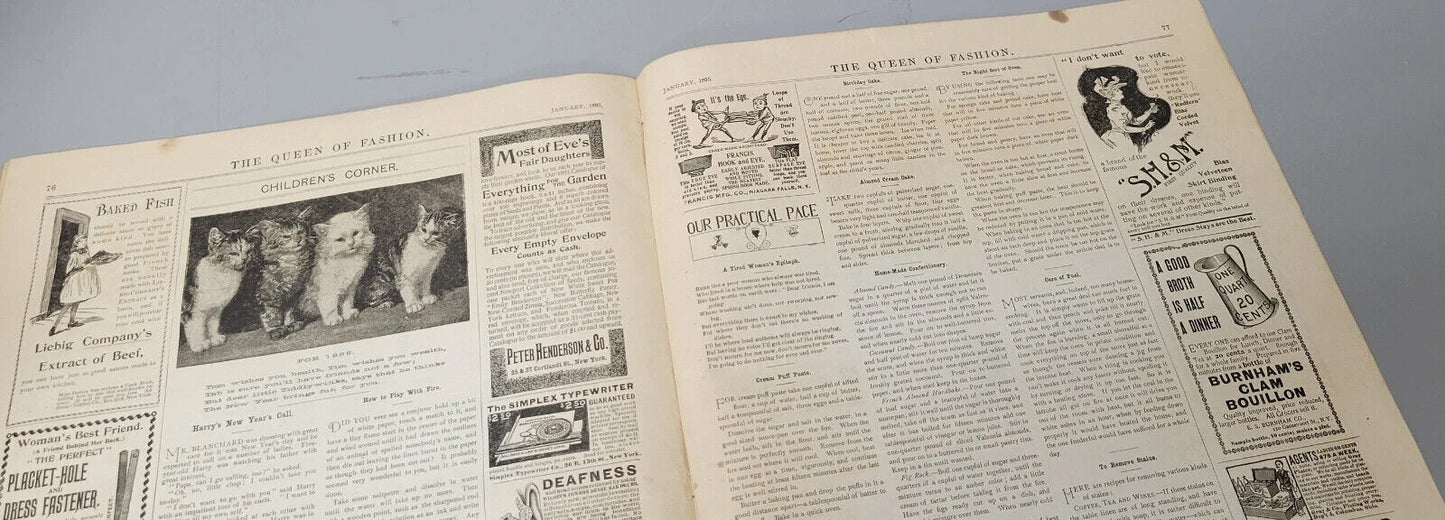 1895 Queen of Fashion Paper, January. Original. The McCalls Co. Vol 22 No 5.