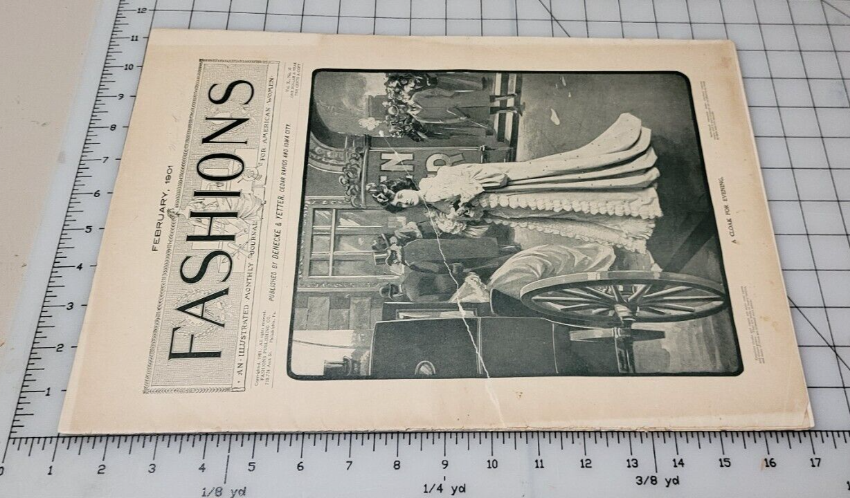 1901 FASHIONS. February Journal American Woman Paper Original Dress, Victorian