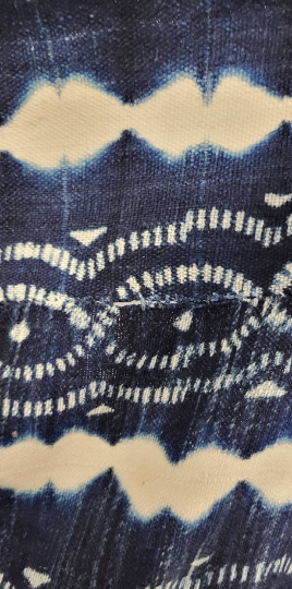 Vintage Mud Cloth Indigo Dyed Hand Woven Damask Cotton Mali Fabric Shawl Africa