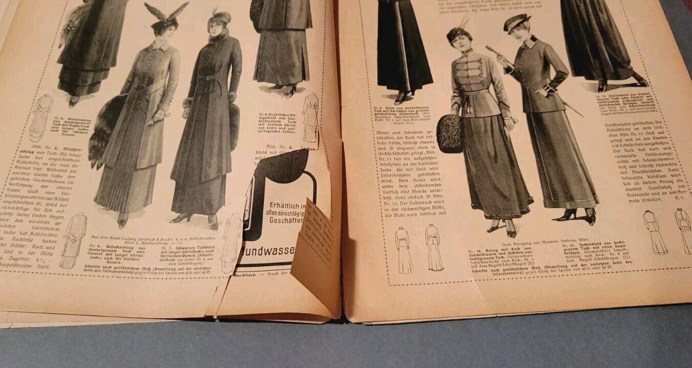 1914 Wiener Mode Original Novembe German Fashion Catalogue New York Women Styles