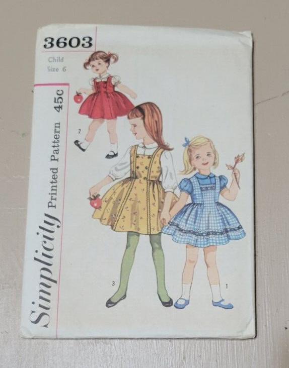 1950s Simplicity 3603 & McCalls 3070 Pattern UNCUT Toddler Child Dress Jumper