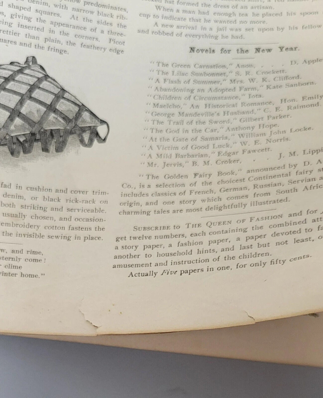 1895 Queen of Fashion Paper, January. Original. The McCalls Co. Vol 22 No 5.