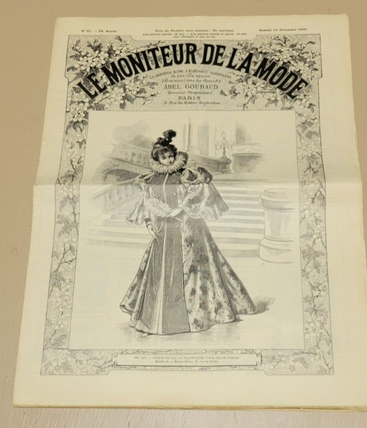 Rare 1896 Le Moniteur de la Mode December French Fashion Included Caplet Pattern