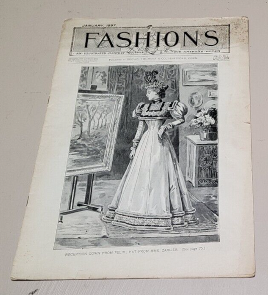 1897 FASHIONS. January Journal American Woman Paper Original Dress, Victorian