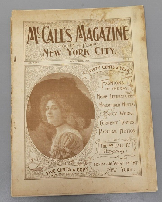 1898 McCall's Magazine Original Queen of Fashion New York December Catalog