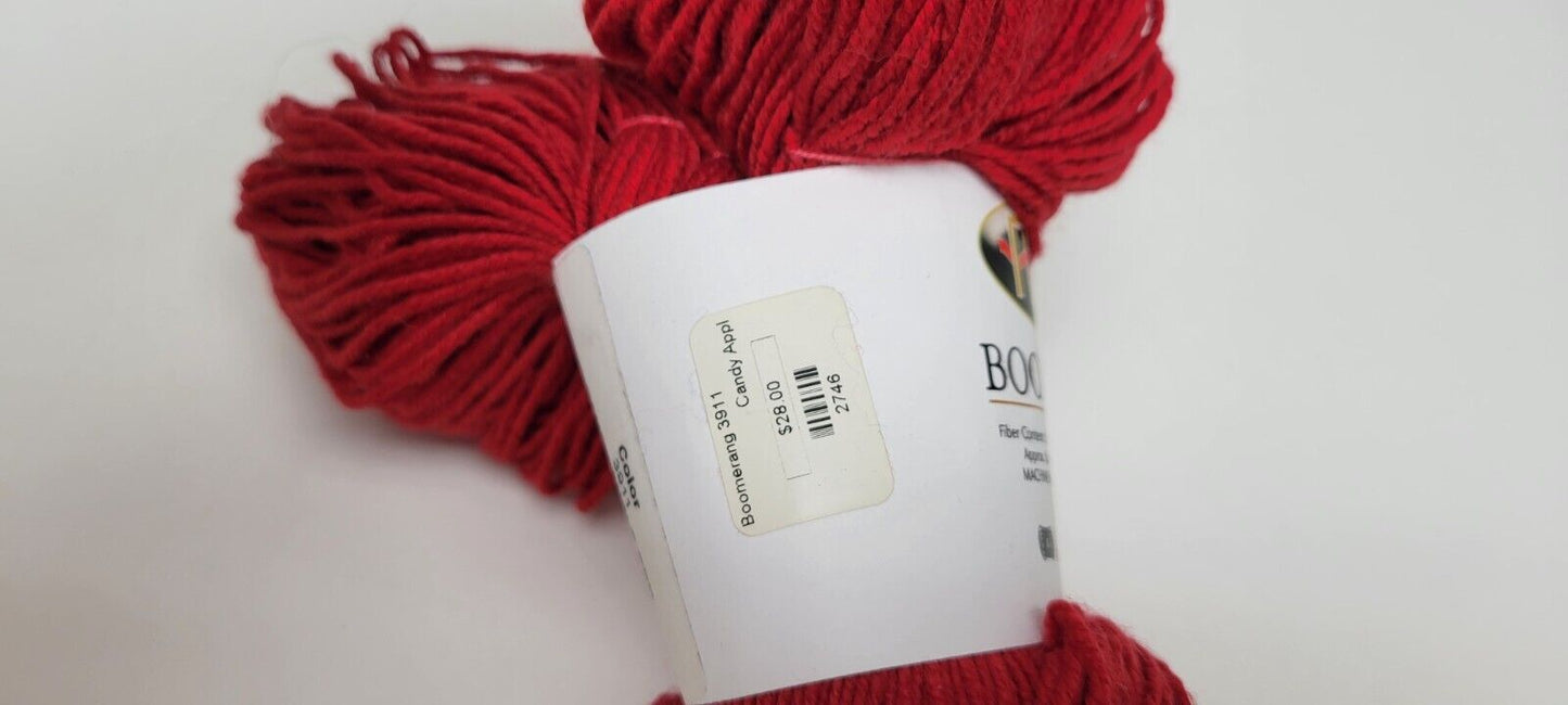 Red Fiesta Extra Fine Super Wash Merino Wool Skein Boomerang 320 Yards