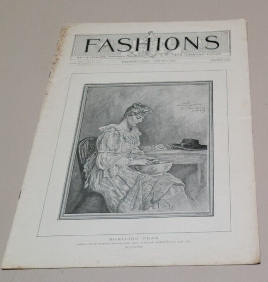 1892 FASHIONS. January Journal American Woman Paper Original Dress, Victorian