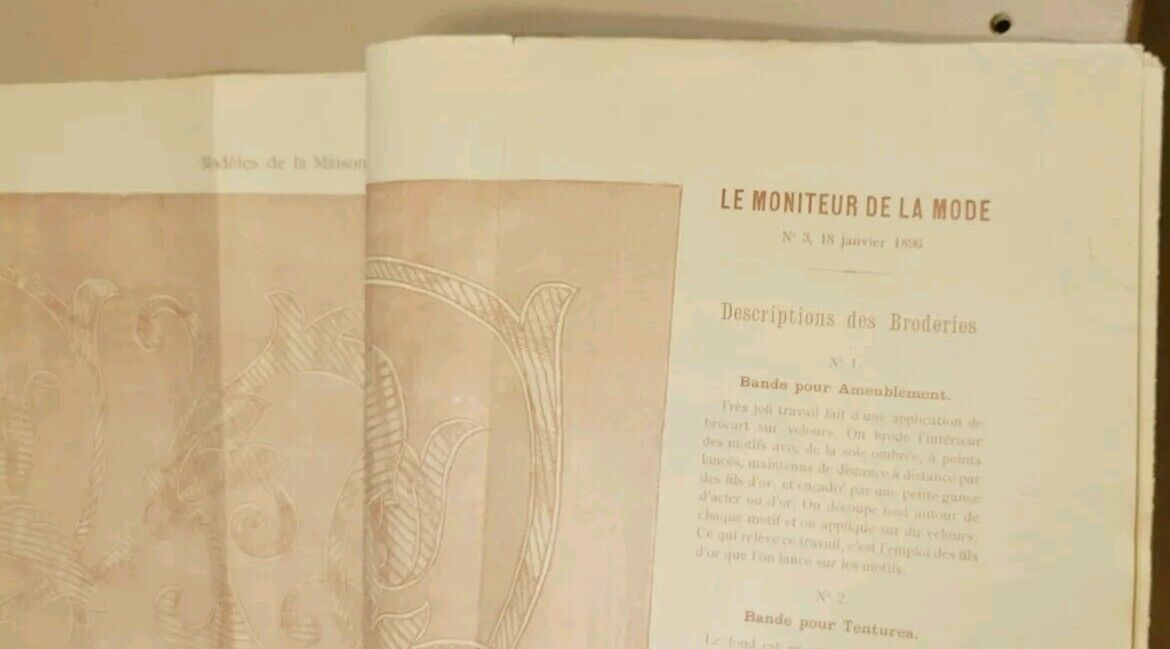 Rare 1896 Le Moniteur de la Mode January French Fashion Included Bodice Pattern