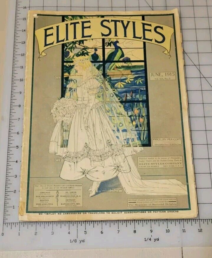 1915 Elite Styles June Dressmaker Tailor Fashion Magazine Catalog Ladies Bride