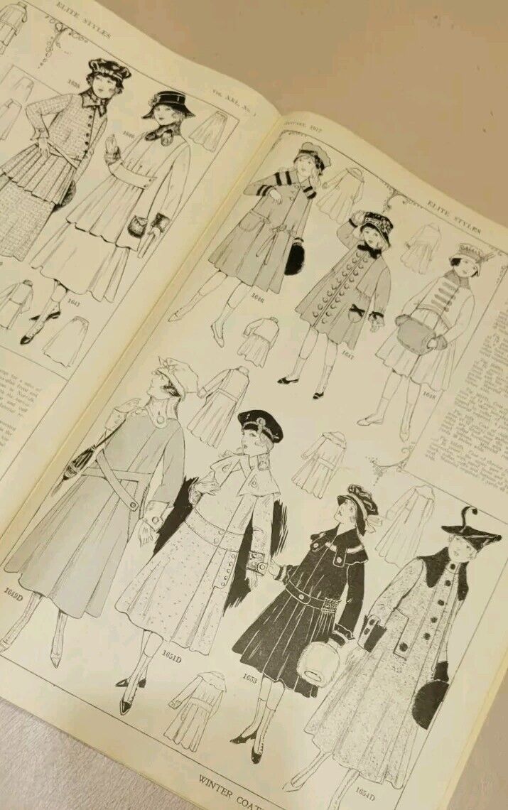 1917 Elite Styles January Dressmaker Tailor Fashion Magazine Catalog Patterns