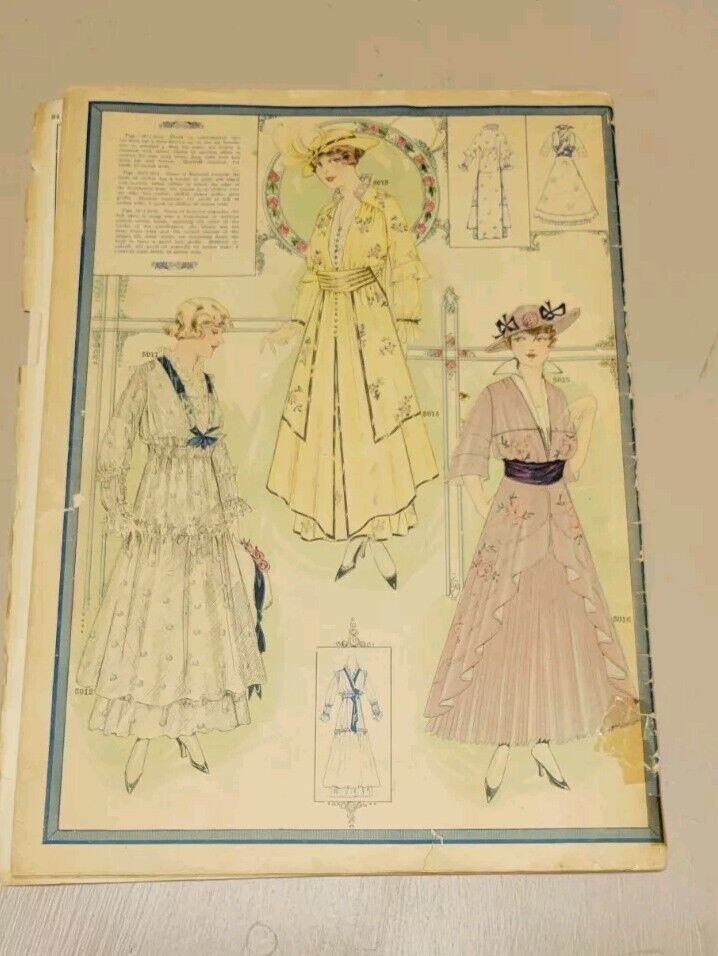 1915 Elite Styles June Dressmaker Tailor Fashion Magazine Catalog Ladies Bride