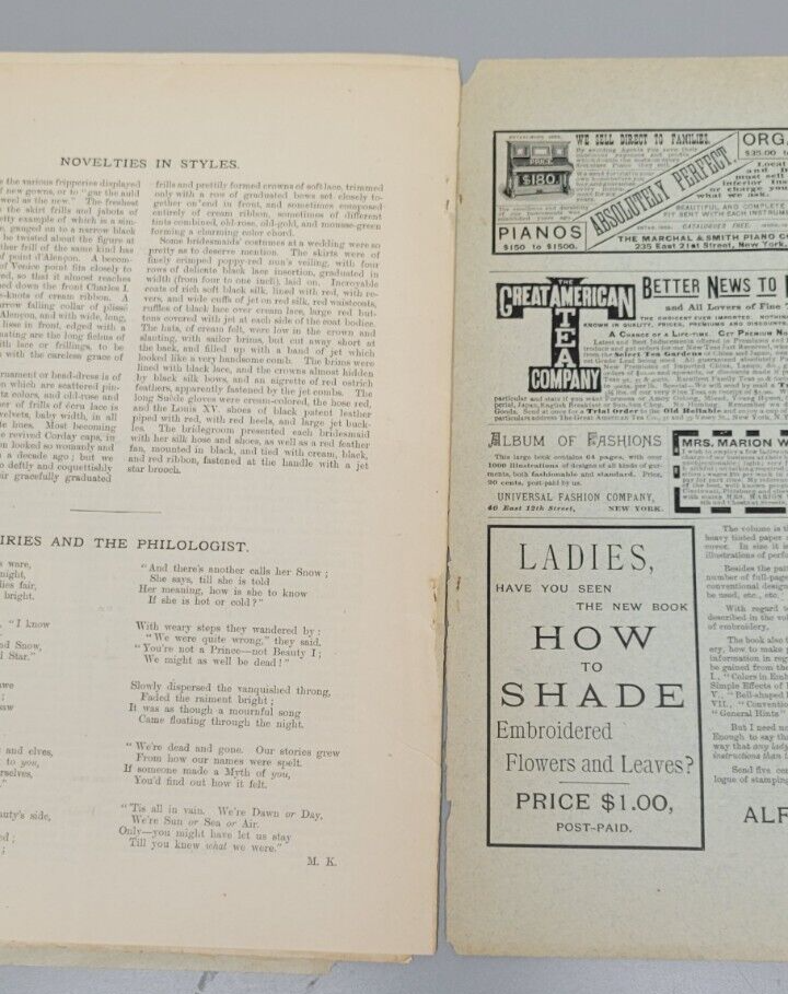 Rare 1890 Universal Magazine Februa Monthly Catalog Fashions Mail Order Patterns