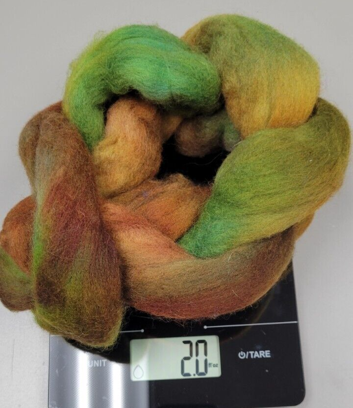 2 Oz Wool Corriedale Roving Top Needle Felting Hand Spinning DIY Crafts Dyed