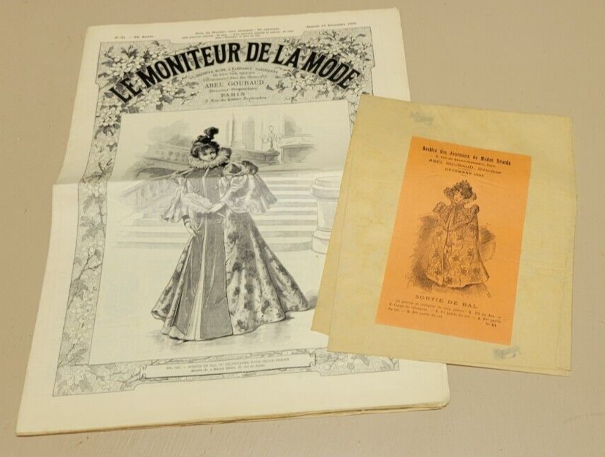 Rare 1896 Le Moniteur de la Mode December French Fashion Included Caplet Pattern