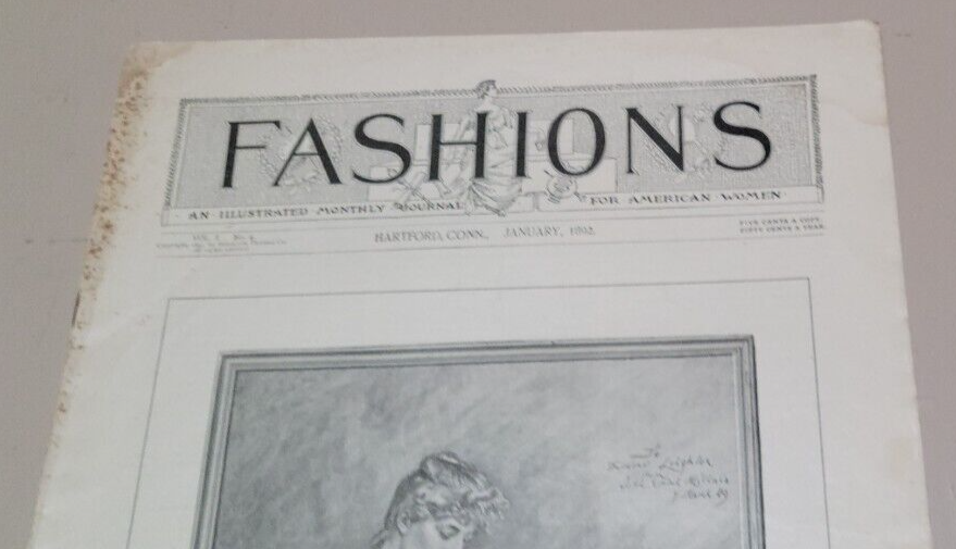 1892 FASHIONS. January Journal American Woman Paper Original Dress, Victorian