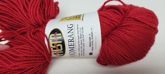 Red Fiesta Extra Fine Super Wash Merino Wool Skein Boomerang 320 Yards