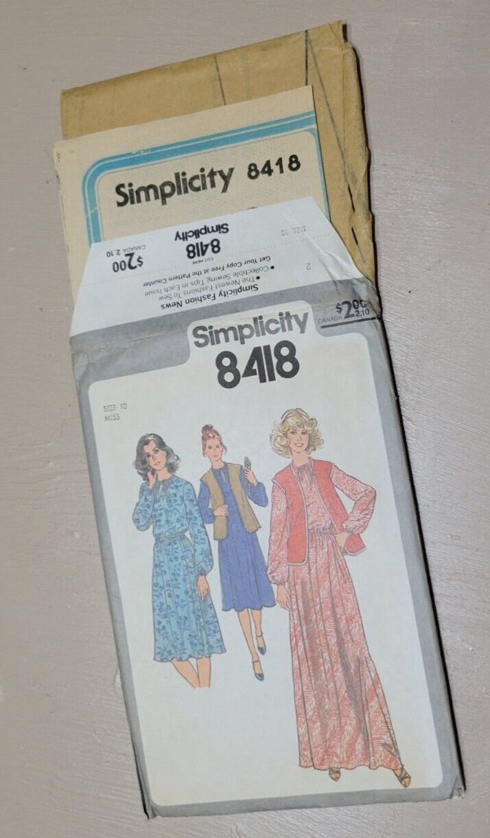 1970s Simplicity Pattern Lot 9 Bellbottoms, Caftans, Babydoll Dress Miss Juniors