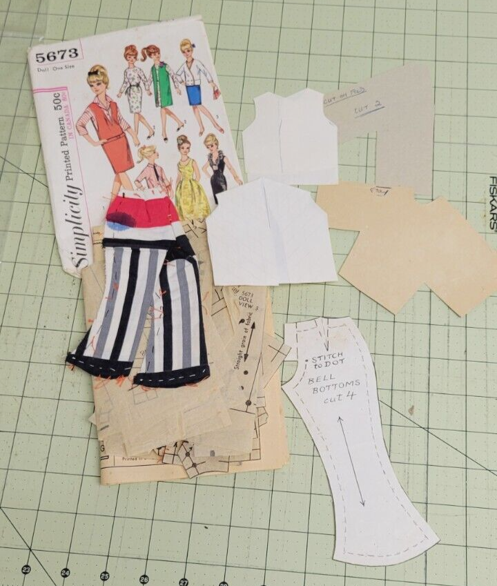 5673 Simplicity Pattern Crafts Doll Clothes 60s Fashion c 1964 Cut ...